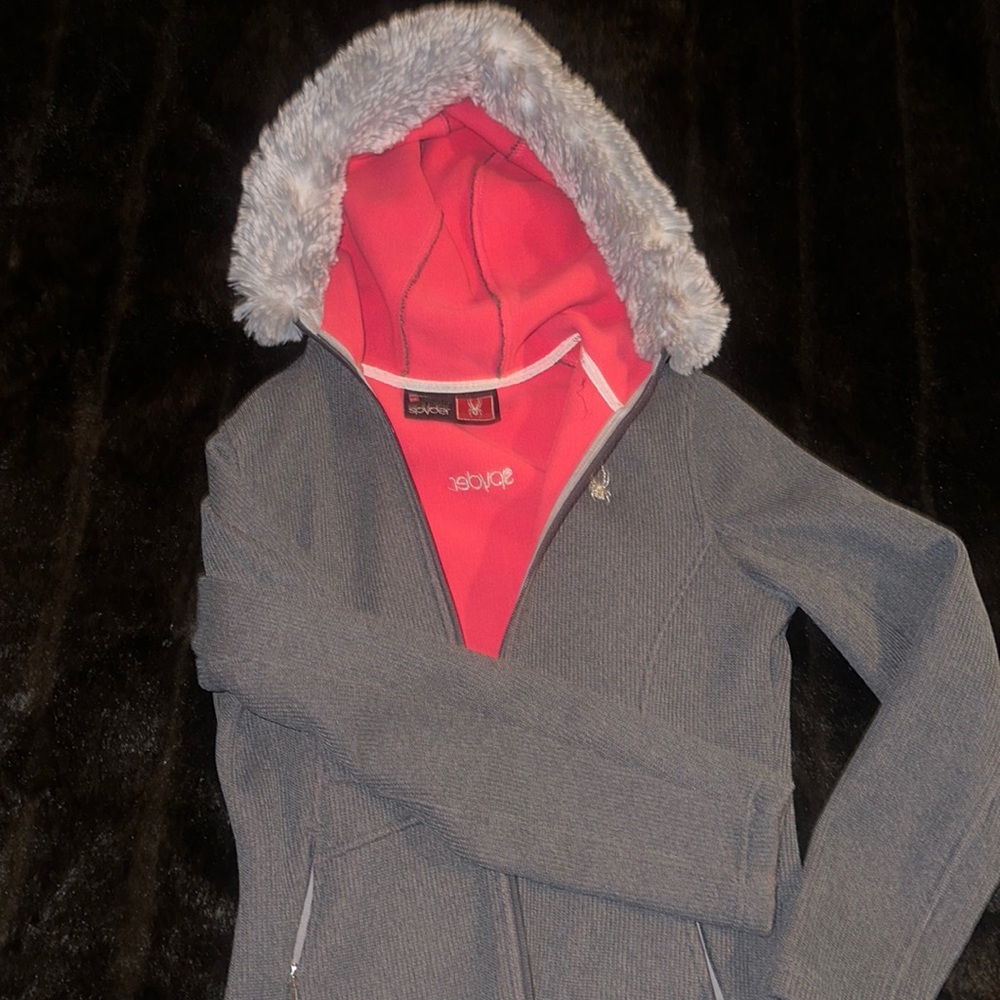 Spider knit zip up